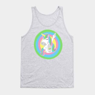 Rainbow unicorn (transparent stroke) Tank Top